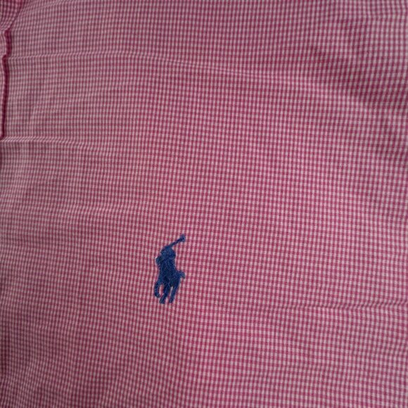 Ralph Lauren Long Sleeve Button Up Shirt Cotton Pink Check Yarmouth 16.5 34/35 - Picture 9 of 12